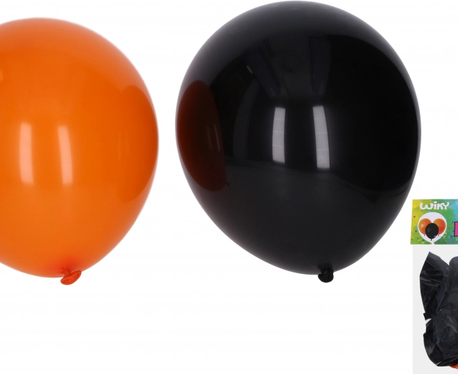 Baloane pentru Halloween 30 cm – set de 10 bucăți, negre și portocalii