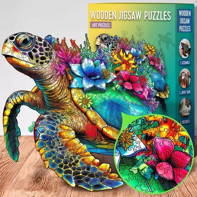 Puzzle din lemn țestoasă 500 piese EscapeWelt