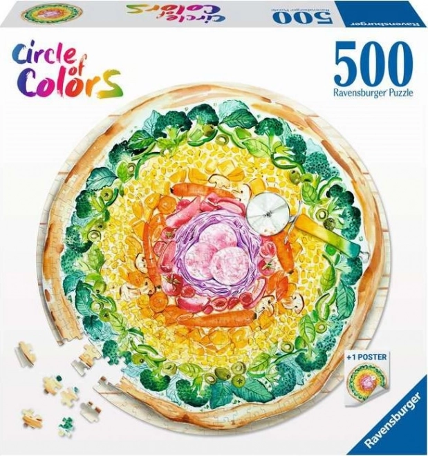 Puzzle Ravensburger 500 piese - Paleta culorilor Pizza