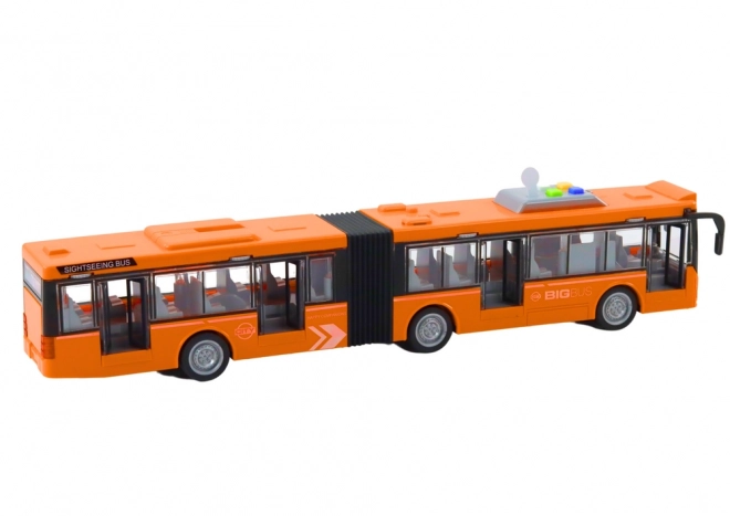 Autobuz articulat urban cu lumini și sunete 1:16 orange