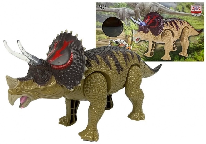 Dinozaur triceratops cu baterii