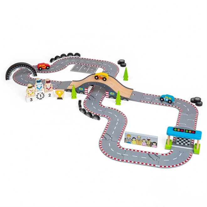 Circuit din lemn pentru ziua cursei Bigjigs Rail