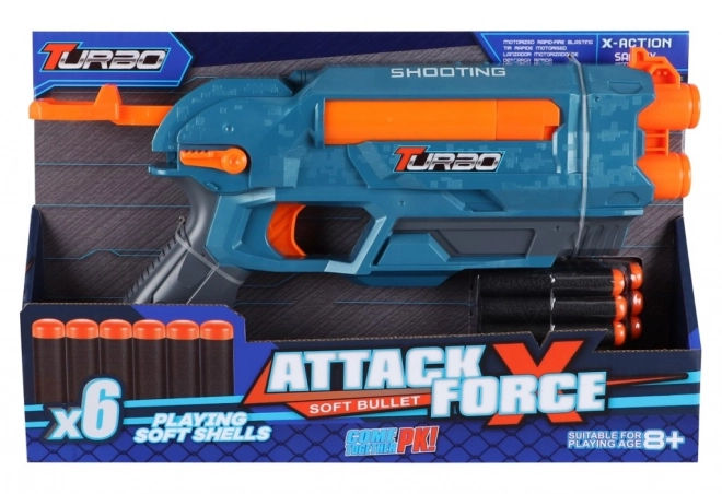 Blaster Turbo cu rază de acțiune 8-15 m și 6 proiectile