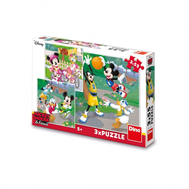 Puzzle Mickey Mouse și prietenii 3x55 piese