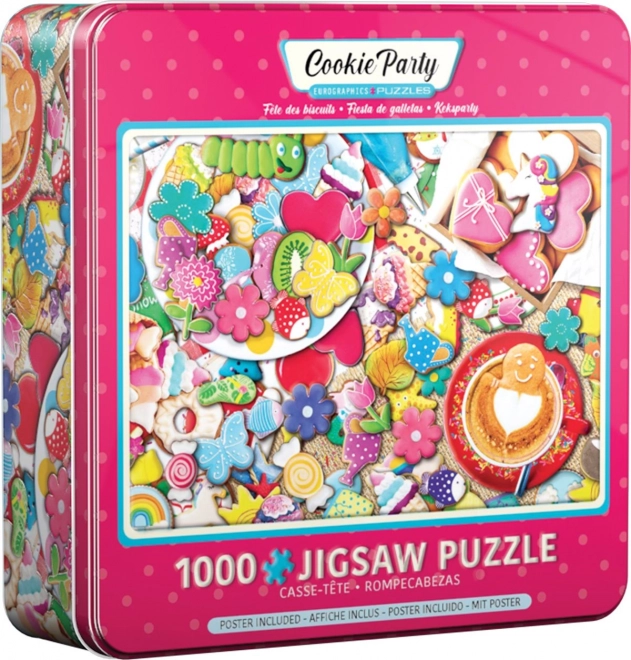 Puzzle Eurographics cutie metalică sărbătoare cu biscuiți 1000 de piese