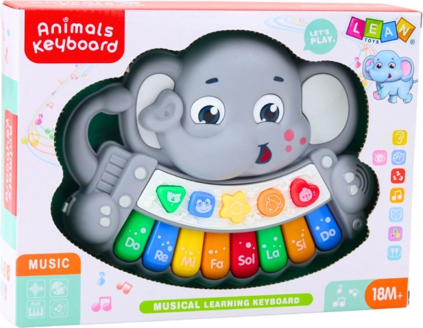 Pianul interactiv Elefănțel gri