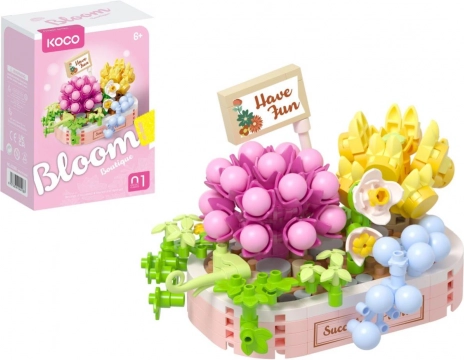 Set de construcție KOCO Bloom – aranjament floral cu suculente, 249 piese