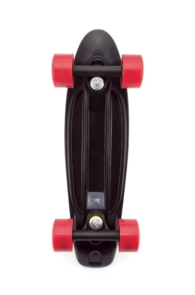 Pennyboard negru cu roți roșii – Negru, roți roșii