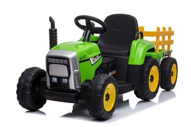 Tractor electric cu remorcă verde