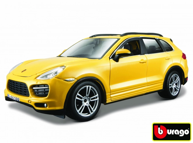 Porsche Cayenne Turbo în galben la scară 1:24