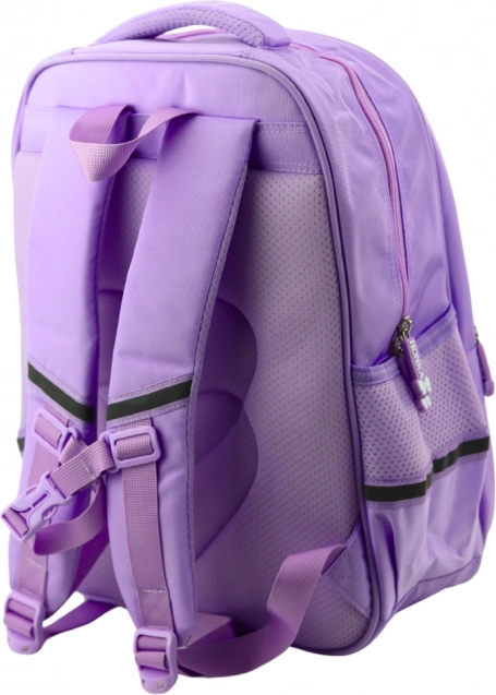 Rucsac școlar violet cu pisică și curea de piept 20L