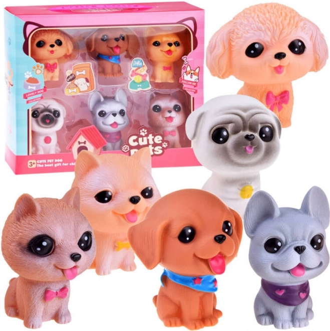 Set de figurine de cauciuc cățeluși 6 bucăți