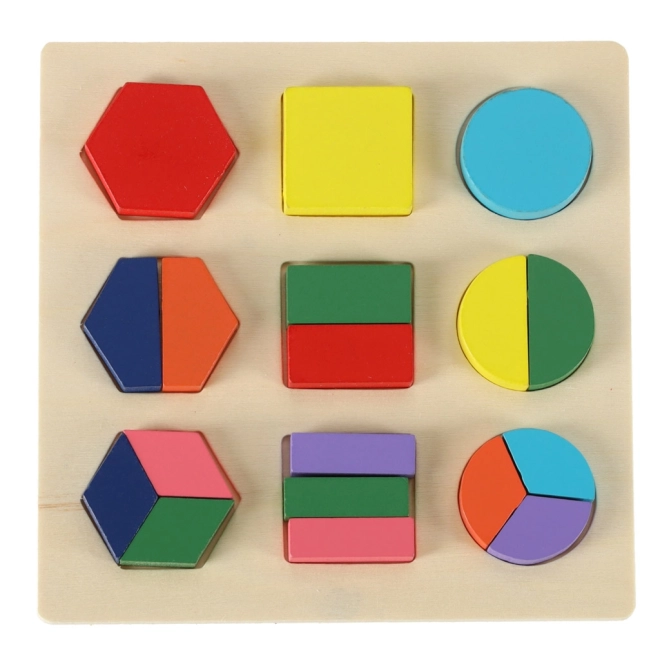 Puzzle din lemn forme geometrice