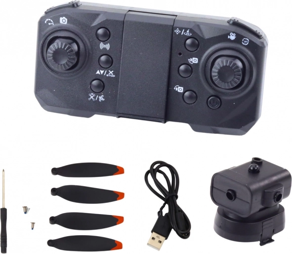 Dron D6 Pro cu cameră dublă HD și lumini LED, portocaliu