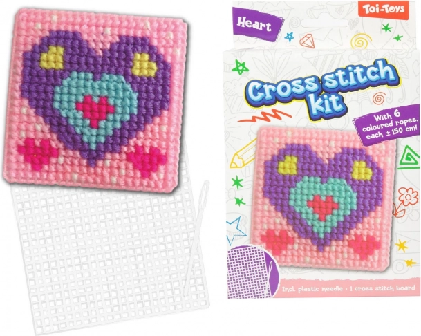 Set de broderie cu puncte în cruce, mix de tipuri în cutie