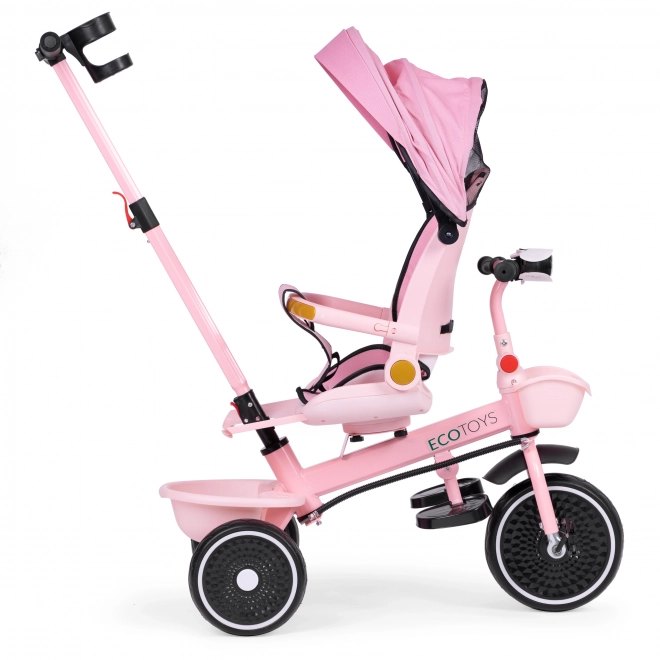 Tricicletă 2-in-1 cu scaun rotativ și copertină pliabilă ECOTOYS