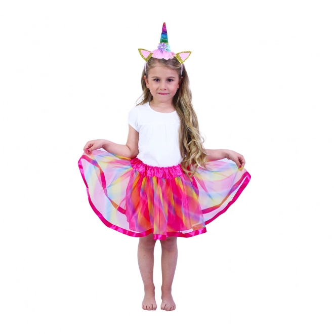 Costum copii fustă tutu cu bentiță unicorn