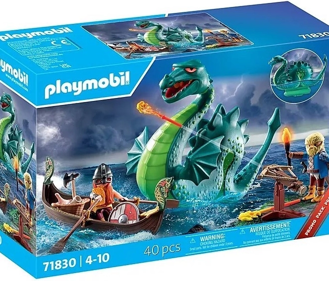 Set de figurine My Life Viking cu șarpe de mare