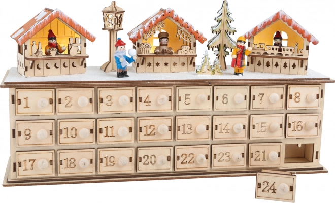 Calendar advent din lemn Piețe de Crăciun