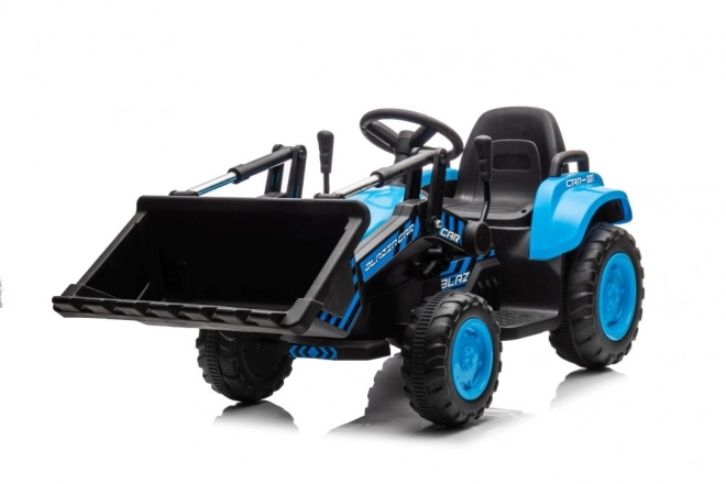Tractor electric pentru copii cu cupă albastră