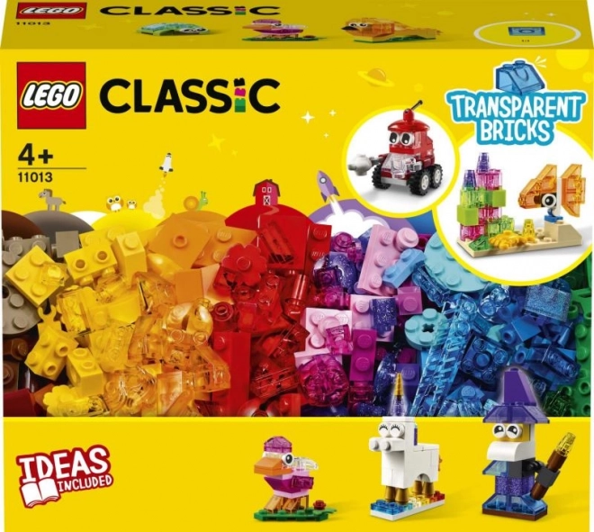 Lego Classic set creativ cu cărămizi transparente