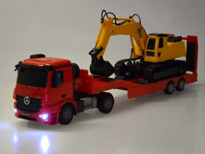Set complet camion și excavator Mercedes telecomandat în scala 1:26