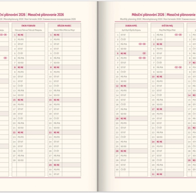 Agenda zilnică Panama 2026 verde