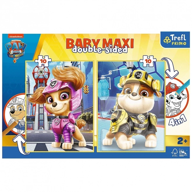 Puzzle dublu Paw Patrol cu Sky și Rubble