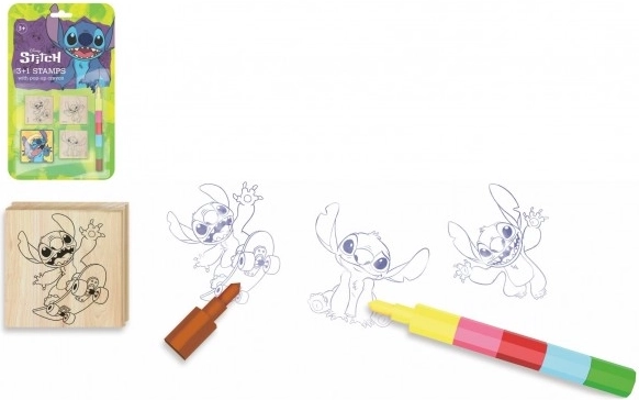 Set de ștampile Lilo & Stitch cu creion cerat
