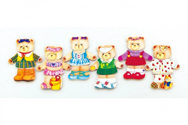 Puzzle din lemn cu ursuleț drăguț pentru fete VIGA