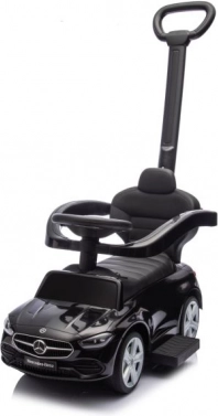 Vehicul de împins pentru copii cu mâner Mercedes 3v1 negru