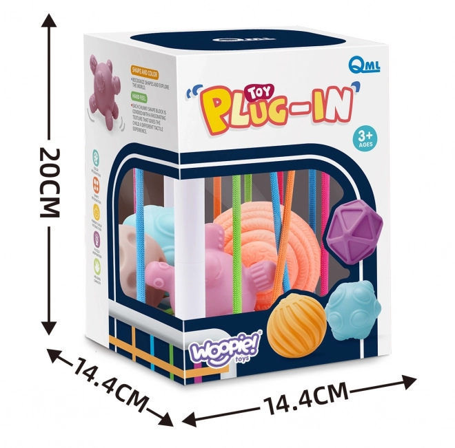 Cub senzorial elastic pentru copii cu forme WOOPIE