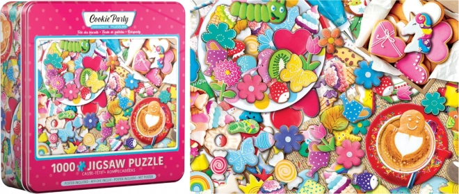 Puzzle Eurographics cutie metalică sărbătoare cu biscuiți 1000 de piese