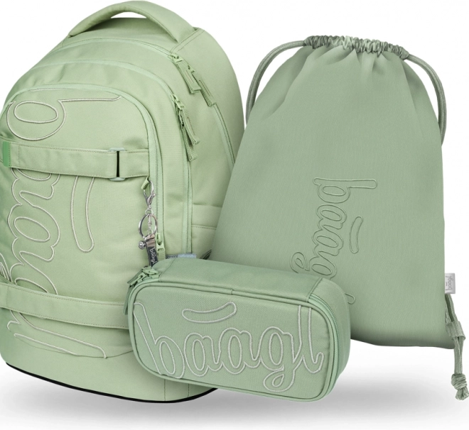 Set pentru școlari BAAGL Skate Max Mentol: rucsac, penar, săculeț