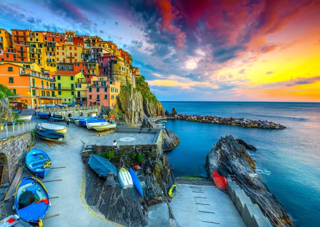 Puzzle apus în Manarola, Cinque Terre, Italia 1000 de piese