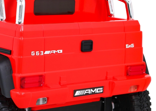 Mercedes G63 AMG Mașina pe baterii Roșie + Telecomandă + 6 roți EVA + Start lent + MP3 LED