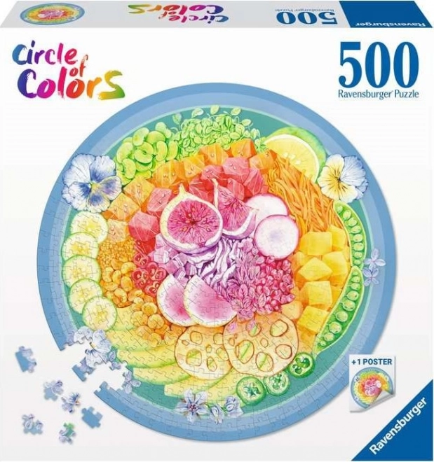 Puzzle Ravensburger 500 piese - Paleta de culoare Poke Bowl