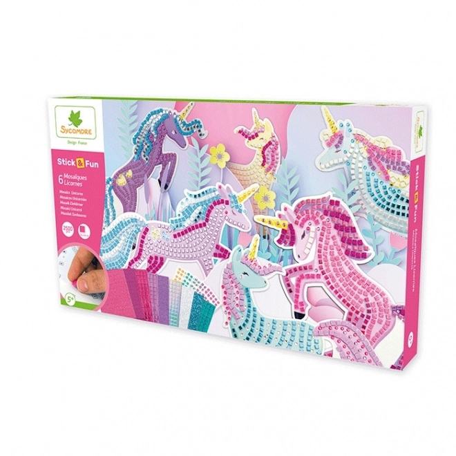 Set creativ XXL cu mozaică - unicorni
