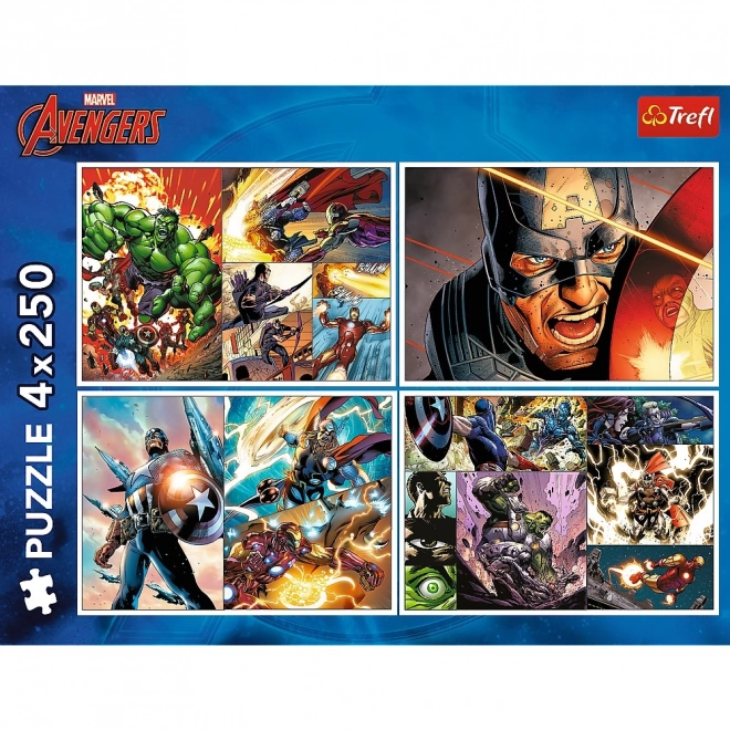 Puzzle 4x250 piese - Zile Eroice Avengers