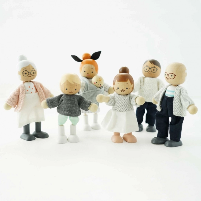 figurine din lemn le toy van familie fericită