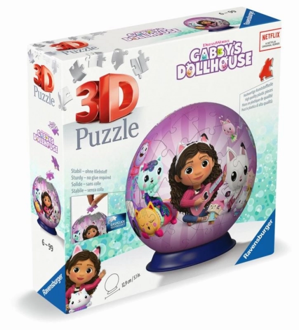 Puzzleball 3D Ravensburger Casa Magică a Lui Gabby 72 Piese