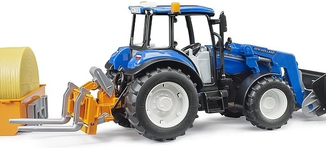 Bruder Tractor New Holland T5.120 cu încărcător frontal și benă