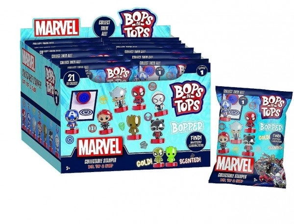 Ștampile Marvel Bops/Tops mix de tipuri în pachet 12 bucăți