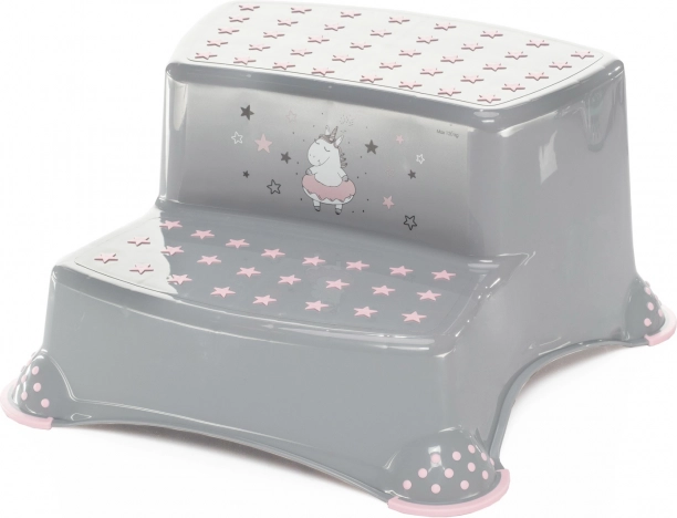 Trepte duble pentru WC/lavoar „Unicorn”, Gri/Roz
