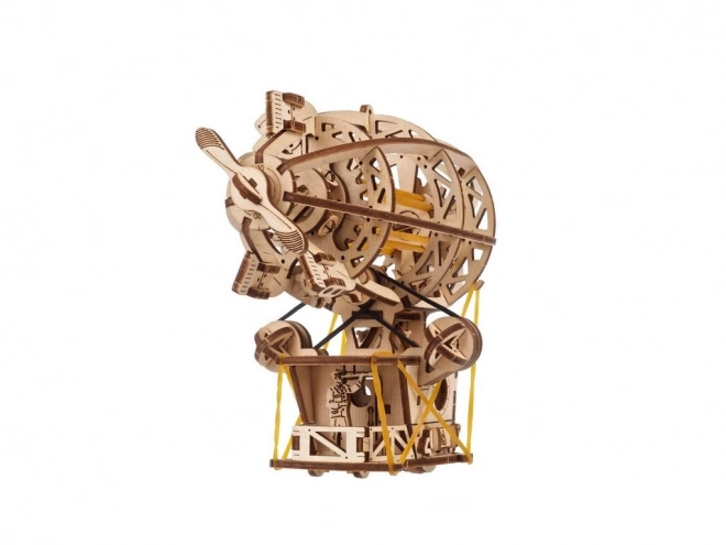 Puzzle 3D din lemn mecanic Ugears - Aeronavă Steampunk