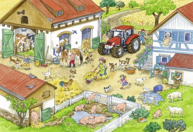 Puzzle Ravensburger zi la fermă 2x24 piese