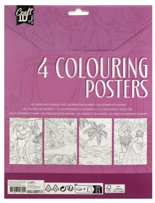 Carte de colorat cu 4 imagini și 10 creioane A4