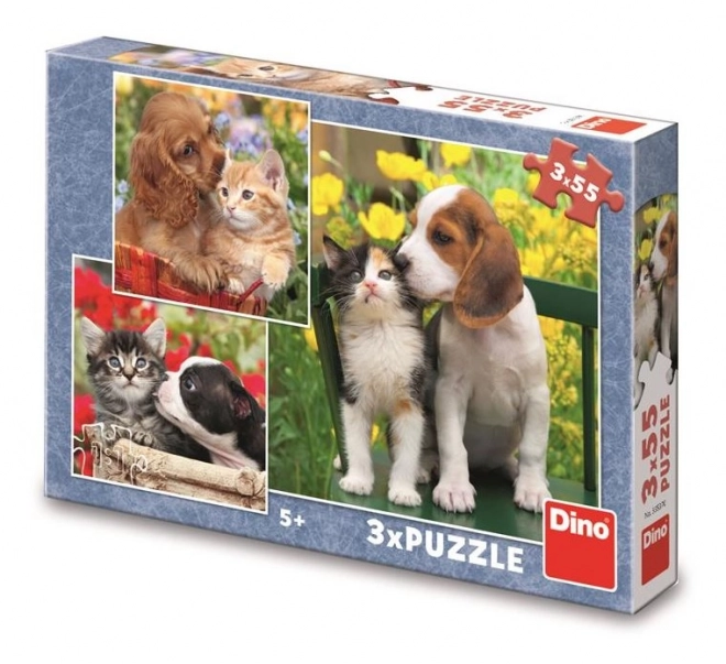 Puzzle Prieteni Animale 3 x 55 piese