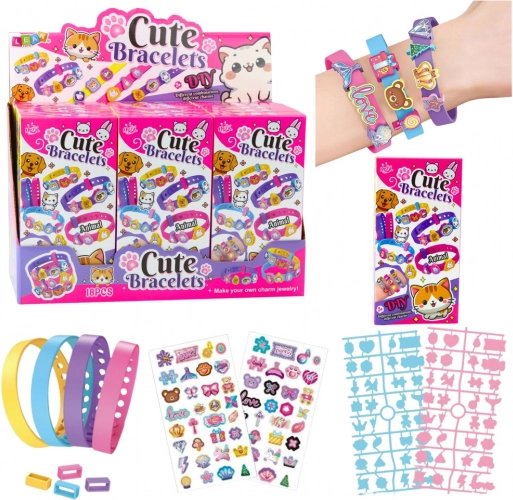Set DIY brățări cu pandantive cu animale, 4 brățări ajustabile