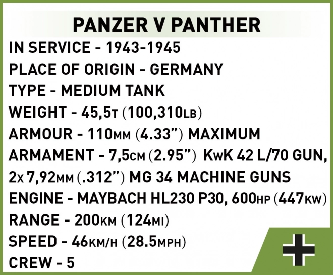 Model din blocuri Panzer V Panther COBI